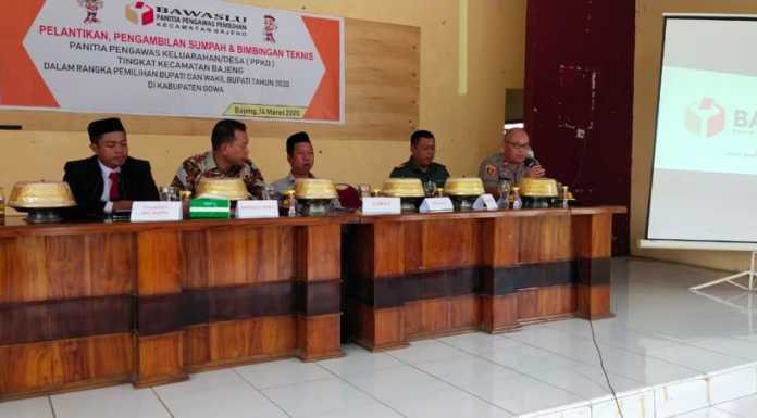 Hadiri Acara Pelantikan Pengambilan Sumpah dan Bimtek PPKD, Ini Himbauan Kapolsek Bajeng Gowa Polres Gowa