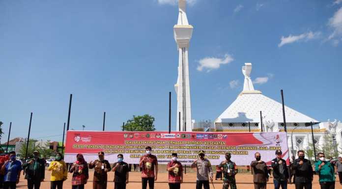 Jelang Pilkada, Polres-Pemkab Gowa Deklarasikan Kepatuhan Protokol Kesehatan Gowa