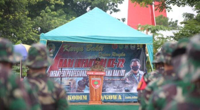 Peringati Hari Infanteri, Pemkab Gowa dan TNI-Polri Bersihkan Sungai Jeneberang gowa