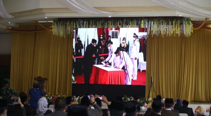 Forkompinda dan Jajaran Pemkab Gowa Saksikan Pelantikan Adnan-Kio Secara Virtual Adnan Kio